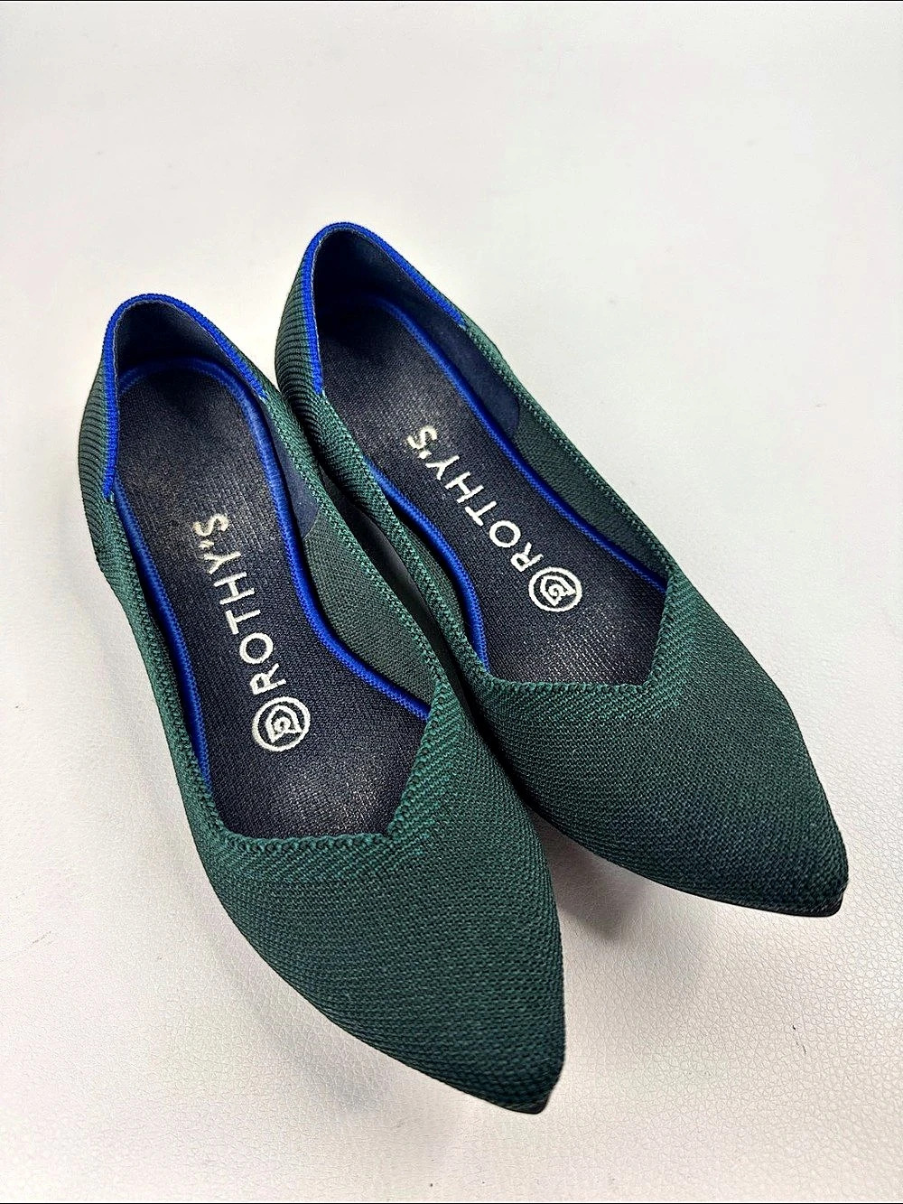 Rothy's The Point Dark Green Flats US W6 Washable